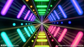 彩色霓虹隧道动态视频