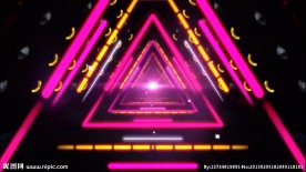 高清炫彩三角穿梭有音乐动态视频