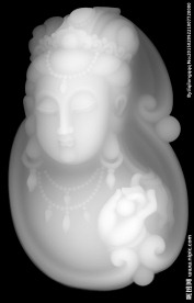 玉雕观音灰度图