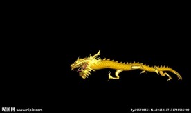 金色龙飞舞通道抠像素材