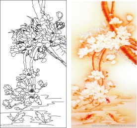 玉兰花  艺术玻璃