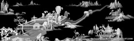 山水灰度图