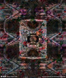 欧洲建筑花卉图案 分层