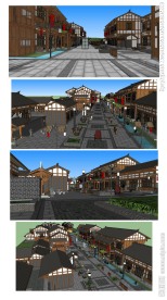 中式商业街的SU模型设计