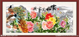 孔雀牡丹图