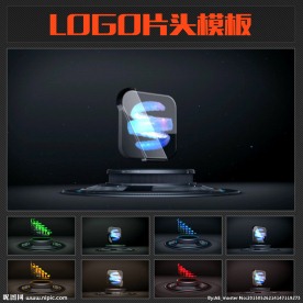 四款玻璃质感三维LOGO片头