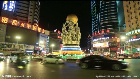 遵义晨光雕塑车流延时拍摄 高清