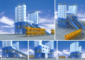 高逼真3D混凝土搅拌站