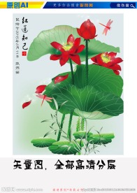 红莲知己（矢量图）