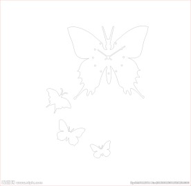 蝴蝶挂钟雕刻图