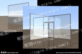 磨砂玻璃隔断效果图