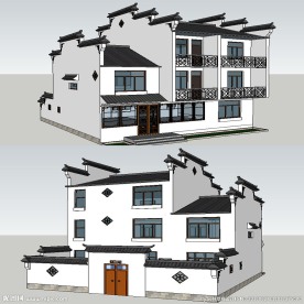 民宅民房民居建筑草图SU模型