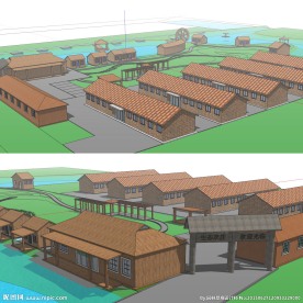 农家院建筑草图大师SU模型