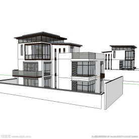 中式别墅SU模型