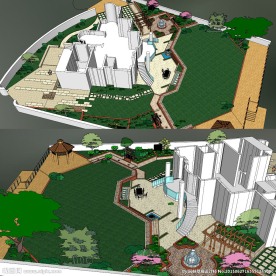 庭院景观草图大师SU模型