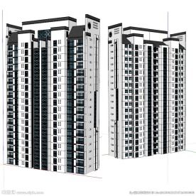 中式高层建筑草图大师SU模型