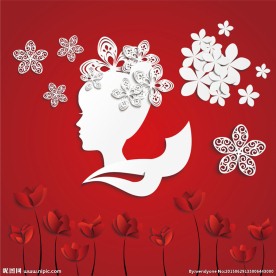 女人花装饰素材矢量