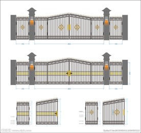 中式欧式古典仿铁艺大门栅栏围墙