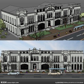 中式古建风格草图大师SU模型