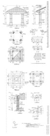 园林亭子建筑CAD图纸