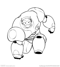 超能陆战队高清线描手绘稿