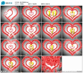 玫瑰花心形婚礼LED倒计时视频