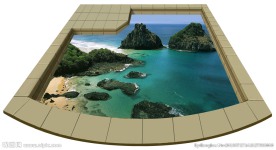 悬空湖景3D画