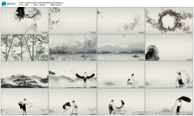 墨舞山水竹林水墨中国风LED