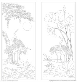 双鹤装饰画