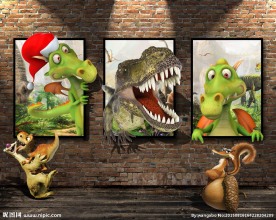 3D恐龙立体画图片