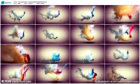 前场粒子飞跃魔术表演背景视频