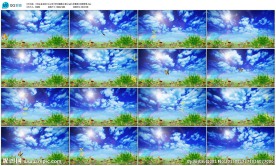 蓝天白云春天蝴蝶花婚礼led