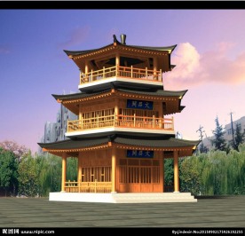 古建阁楼效果图