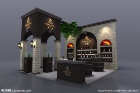 36平红酒展台模型