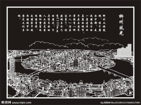 柳州风光建筑线描