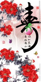 十字绣钻石画无框画牡丹寿