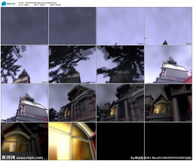 万圣节城堡孔明灯大树阴森恐怖