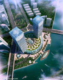 建筑鸟瞰全景效果图（精细分层）