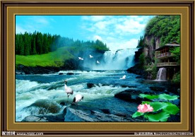 山水画 流水生财