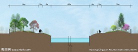 河道景观剖面图