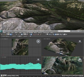 大山脉3D模型 max obj