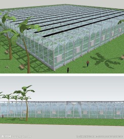 venlo型温室SU草图模型