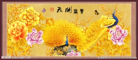 孔雀牡丹图