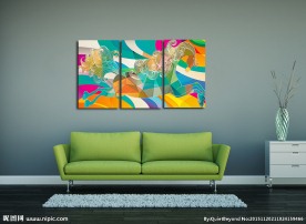 五彩奔腾无框画艺术抽象马无框画