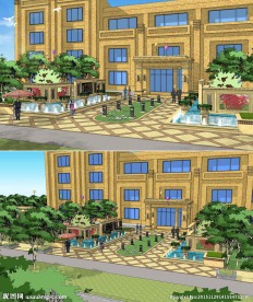 欧式风格小区售楼处入口SU模型