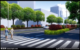 教育路道路绿化透视