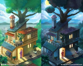 家 房子 插画 团圆 小清新