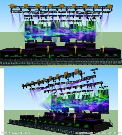 舞台舞美场景草图大师模型