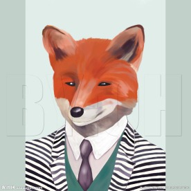 分层可换背景手绘动物头像狐狸