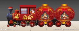 新年元宵灯笼火车3D拍照美陈